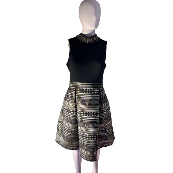 Vince Camuto Beaded Neck Fit & Flare Party Dress – Size 8P - Picture 1 of 10